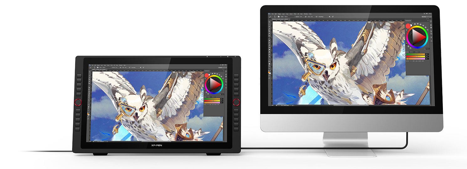 XP-Pen Artist 22R Pro Graphic Pen Display supports a USB-C to USB-C connection