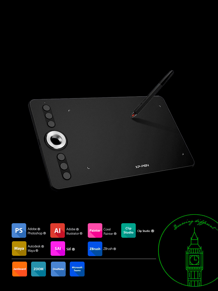  XP-Pen Deco 02 digital drawing pad Versatility and compatibility 