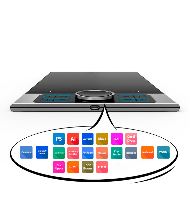 XP-Pen Deco Pro graphic tablet includes  8 fully customizable buttons